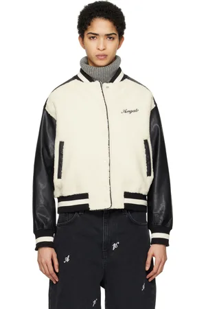 Axel Arigato Off-White & Black Saul Varsity Bomber Jacket