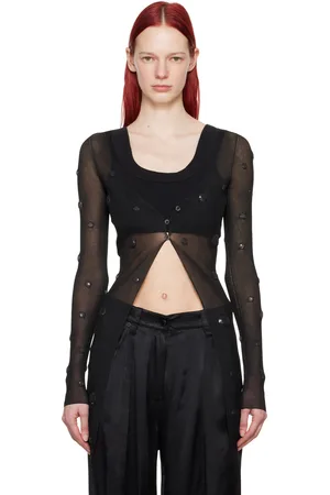 Alexander Wang Black Ribbed Cardigan