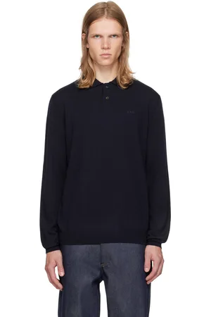 A.P.C. Navy Jacob Embroidered Logo Polo