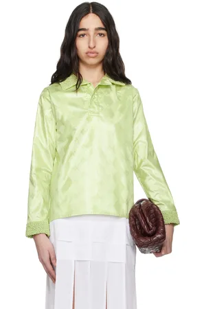 SUPER YAYA Green Bazan Long Sleeve Polo