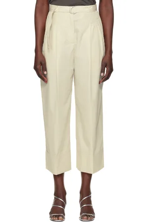 3.1 Phillip Lim Off-White Double Pleat Wide Cropped Trousers