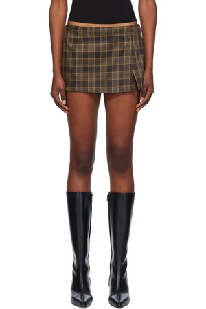 Miaou Brown Micro Miniskirt