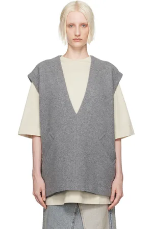 Maison Margiela Gray Plunging V-Neck Vest