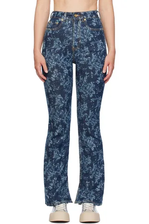 Ganni Blue Lazer Bootcut Slit Iry Jeans
