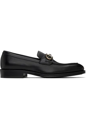 Salvatore Ferragamo Black Gancini Ornament Loafers