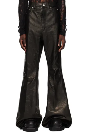 Rick Owens Black Porterville Bolan Leather Trousers