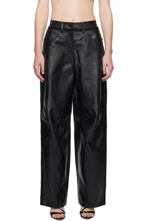Alexander Wang Black Low-Rise Leather Pants