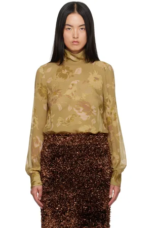 DRIES VAN NOTEN Yellow Crepe Blouse
