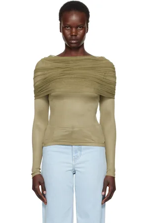 CHRISTOPHER ESBER Khaki Sonora Veiled Long Sleeve Top