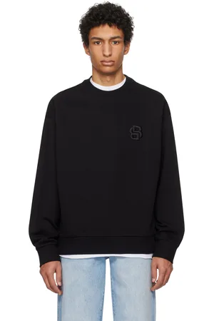 HUGO BOSS Black Mercerized Cotton Sweatshirt