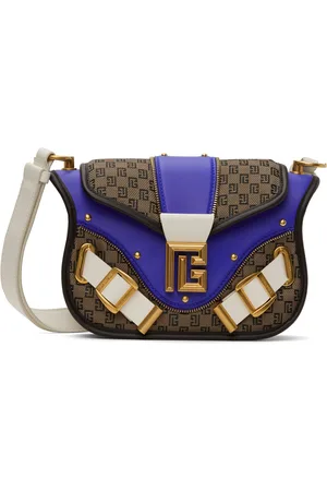 Balmain Blue & Tan Blaze Bag