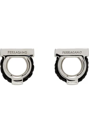 Salvatore Ferragamo Silver Gancini Cuff Links
