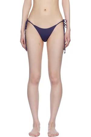 Frankies Bikinis Navy Mackenzie Cheeky String Bikini Bottom