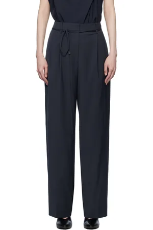 LE 17 SEPTEMBRE Navy Waist String Tuck Trousers