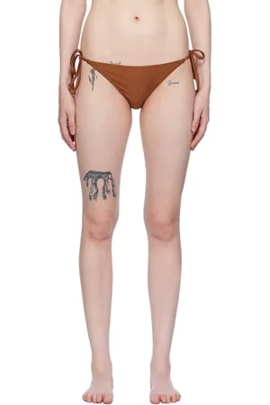 Ganni Brown String Bikini Bottoms