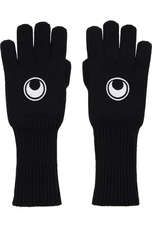 Marine Serre Black Moon Logo Knit Long Gloves