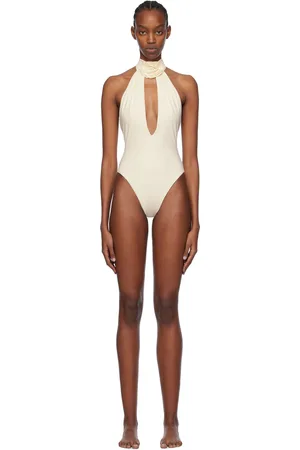 MAGDA BUTRYM Off-White Halterneck Swimsuit