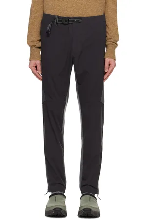 and wander Black & Gray Fleece Base Trousers