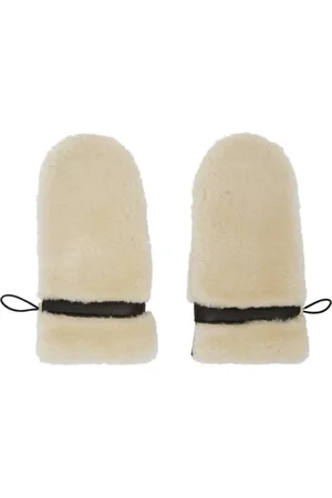 Chloé Brown & Beige Shearling Mittens