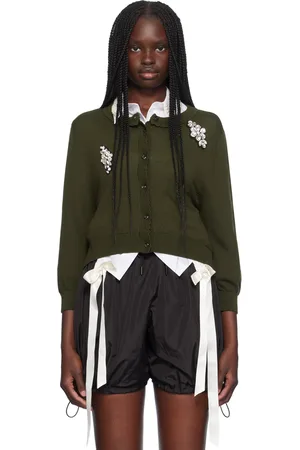Simone Rocha Green Embellished Cardigan