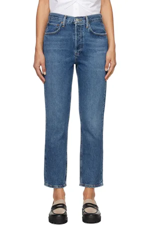 AGOLDE Blue Riley High Rise Straight Crop Jeans