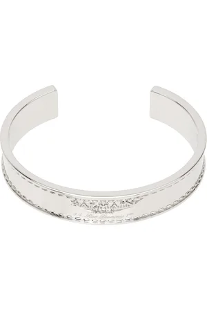 Balmain Silver Signature Tubular Brass Bracelet