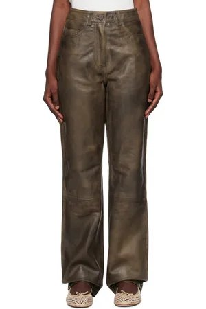 REMAIN Birger Christensen Brown Leather Pants