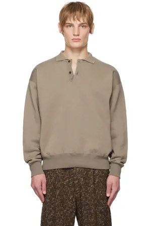 Auralee Brown Smooth Soft Sweat Polo