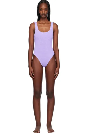 Hunza G Purple Square Neck Swimsuit
