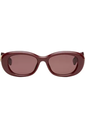 Gucci Burgundy GG Oval Sunglasses