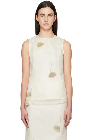 Rohe Off-White Embellished Tulip Organza Top