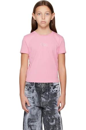 Diesel Kids Pink Crystal-Cut Logo T-shirt