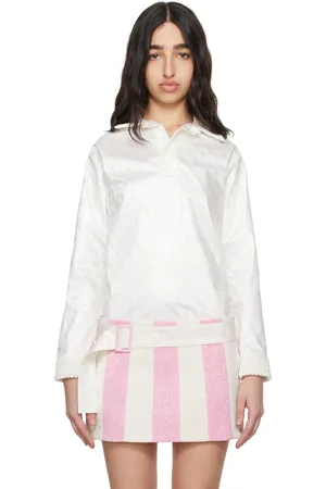 SUPER YAYA Off-White Bazan Long Sleeve Polo