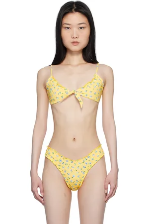 Frankies Bikinis Yellow Maison Floral Skimpy Bikini Top