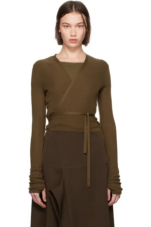 LEMAIRE Brown Wrapover Cardigan