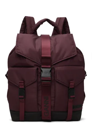 Ganni Burgundy Tech Backpack