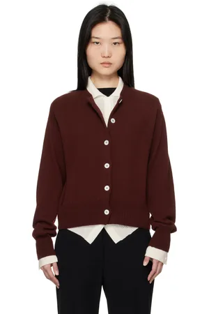 &Daughter Burgundy Ada Crewneck Cardigan