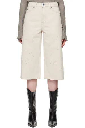OUR LEGACY Beige Half Cut Denim Shorts