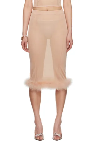 BLUMARINE Pink Knit Midi Skirt