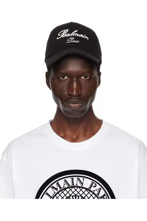 Balmain Black Signature Embroidery Cap
