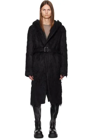 Rick Owens Black Slim Hoodie Coat