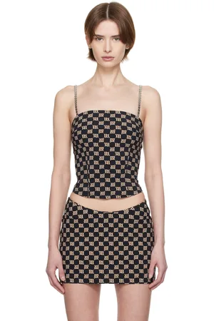 MISBHV Black Monogram Spaghetti Top