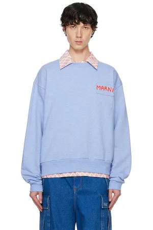 Marni Blue Logo Patch Sweatshirt