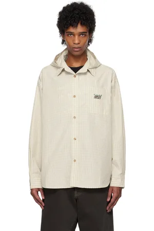 Kijun Off-White Check Hoodie Shirt