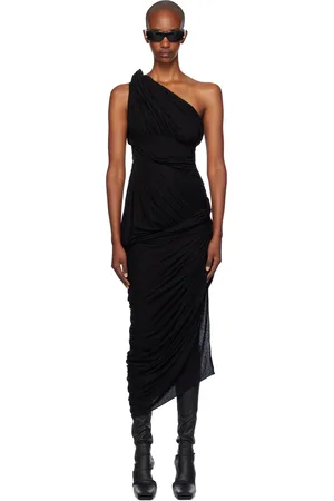 Rick Owens Black Lido Draped Midi Dress