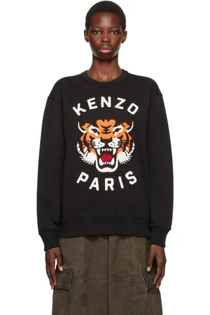 Kenzo Black Paris Lucky Tiger Embroidered Sweatshirt