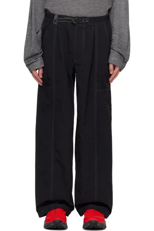 and wander Black Crinkled Nylon Trousers