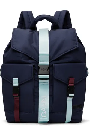 Ganni Navy Tech Backpack
