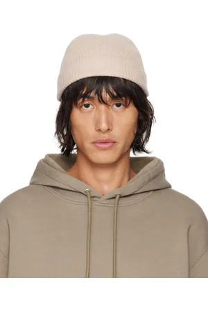 Auralee Beige Wool Soft Cord Knit Beanie