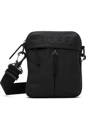HUGO BOSS Black Faux-Leather Reporter Bag